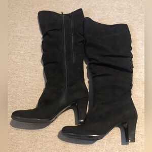 Aerosoles Boots, Soft Suede-like Fabric, 7.5 M, Black